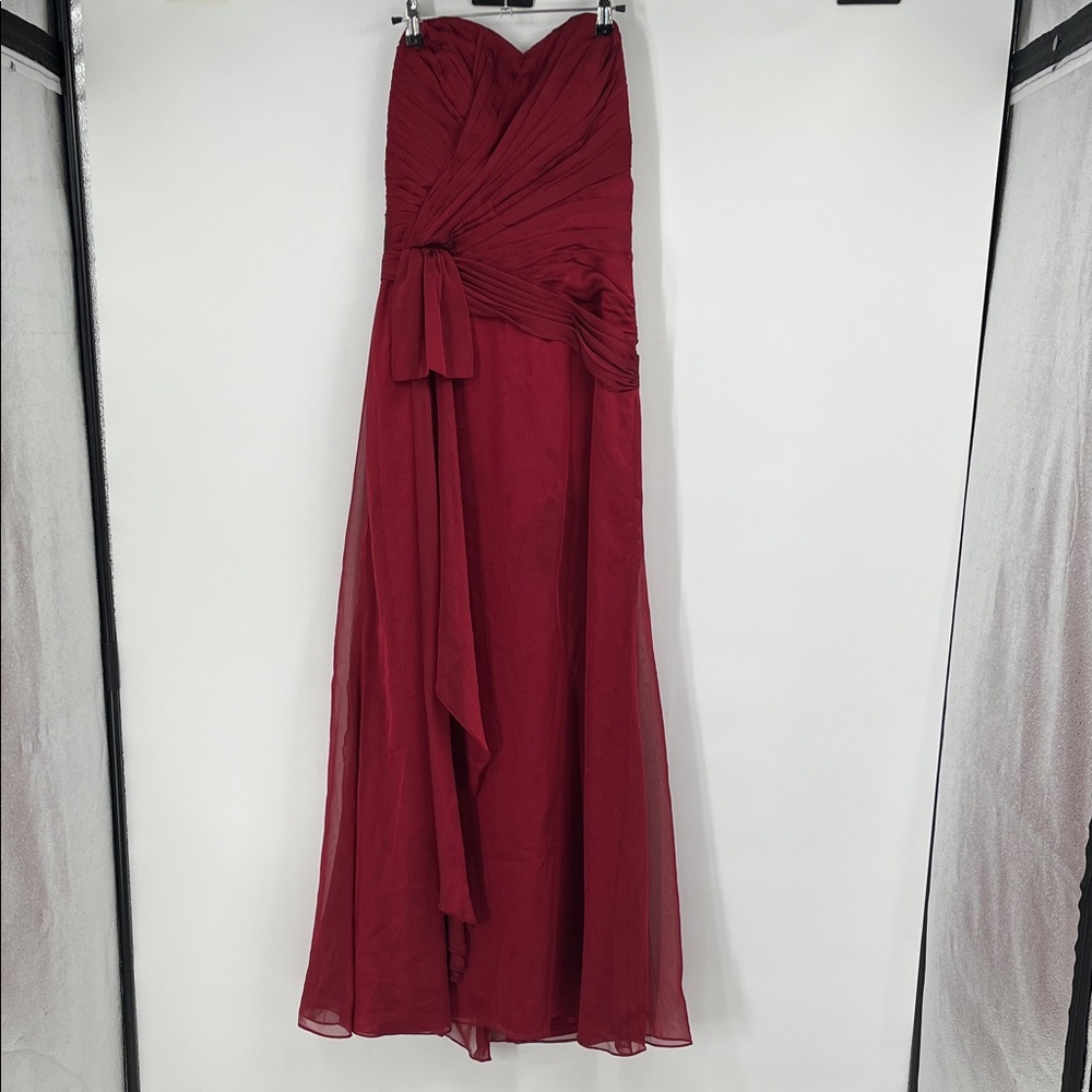 Belsoie Elegant Red Strapless Gown Prom Dress Size 10